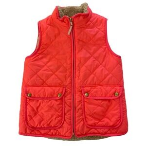 Jcrew crewcuts kids neon pink winter quilted vest size 8